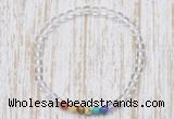 CGB7086 7 chakra 4mm white crystal beaded meditation yoga bracelets
