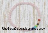 CGB7093 7 chakra 4mm pink morganite beaded meditation yoga bracelets