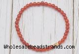 CGB7232 4mm tiny red agate beaded meditation yoga bracelets