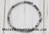 CGB7275 4mm tiny black water jasper beaded meditation yoga bracelets