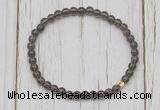 CGB7290 4mm tiny smoky quartz beaded meditation yoga bracelets