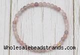 CGB7307 4mm tiny purple strawberry quartz beaded meditation yoga bracelets