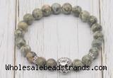 CGB7396 8mm rhyolite bracelet with lion head for men or women