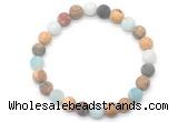 CGB8080 8mm matte amazonite, picture jasper & picasso jasper beaded stretchy bracelets