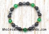 CGB8338 8mm candy jade, black onyx & hematite energy bracelet
