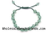 CGB8656 8mm,10mm round green aventurine adjustable macrame bracelets