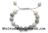 CGB8690 8mm,10mm round greeting pine jasper adjustable macrame bracelets