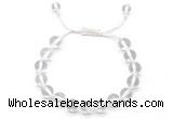 CGB8740 8mm,10mm round white crystal adjustable macrame bracelets