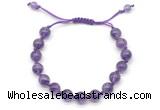 CGB8748 8mm,10mm round amethyst adjustable macrame bracelets