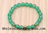 CGB8862 8mm, 10mm green agate, drum & rondelle hematite beaded bracelets