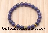 CGB8884 8mm, 10mm amethyst, drum & rondelle hematite beaded bracelets
