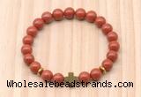 CGB8927 8mm, 10mm red jasper, cross & rondelle hematite beaded bracelets