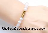 CGB8950 8mm, 10mm tibetan agate & rondelle hematite beaded bracelets