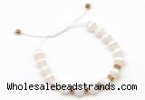 CGB9100 8mm, 10mm tibetan agate & rondelle hematite adjustable bracelets