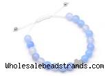 CGB9141 8mm, 10mm blue agate & cross hematite adjustable bracelets