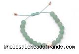 CGB9534 8mm, 10mm matte green aventurine & cross hematite adjustable bracelets