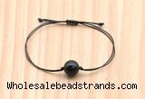 CGB9948 Fashion 12mm black obsidian adjustable bracelet jewelry