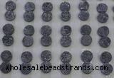 CGC108 12mm flat round druzy quartz cabochons wholesale