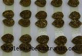 CGC231 10*14mm flat teardrop druzy quartz cabochons wholesale