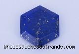 CGC52 6*27mm hexagon natural lapis lazuli gemstone cabochons