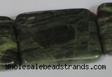 CGH32 15.5 inches 30*40mm rectangle green hair stone beads