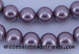 CGL384 10PCS 16 inches 8mm round dyed glass pearl beads wholesale