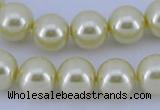 CGL87 5PCS 16 inches 14mm round dyed glass pearl beads wholesale