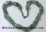 CGN160 18.5 inches 12*16mm - 13*18mm nuggets green aventurine necklaces