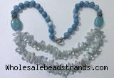 CGN516 23.5 inches chinese crystal & mixed gemstone beaded necklaces