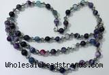 CGN662 22 inches chinese crystal & striped agate beaded necklaces