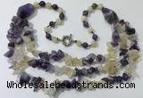 CGN673 22 inches stylish mixed gemstone beaded necklaces wholesale