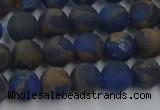CGO261 15.5 inches 6mm round matte gold multi-color stone beads