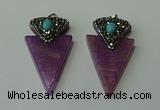 CGP102 30*55mm arrowhead agate gemstone pendants wholesale