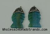CGP134 25*48mm fishbone agate gemstone pendants wholesale