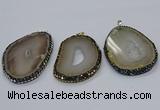 CGP3091 60*70mm - 70*80mm freeform druzy agate pendants