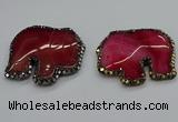 CGP3173 50*55mm elephant agate gemstone pendants wholesale