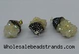 CGP3193 20*30mm - 25*40mm nuggets plated druzy quartz pendants