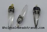CGP3223 12*45mm - 15*55mm sticks white crystal pendants
