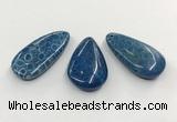 CGP3546 22*45mm - 25*50mm flat teardrop chrysanthemum agate slab pendants