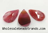 CGP3565 35*55mm faceted flat teardrop agate pendants wholesale