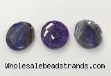CGP3576 40*50mm faceted oval agate pendants wholesale