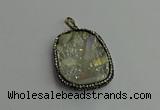 CGP375 30*40mm - 35*45mm freeform plated white crystal pendants