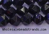 CGS462 15.5 inches 8mm faceted nuggets green goldstone beads