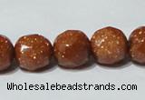 CGS60 15.5 inches 12mm faceted round goldstone beads wholesale