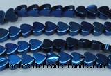 CHE1004 15.5 inches 6*6mm heart plated hematite beads wholesale
