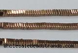 CHE561 15.5 inches 1*2*2mm square plated hematite beads wholesale