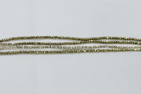CHE736 15.5 inches 2*3mm faceted rondelle plated hematite beads