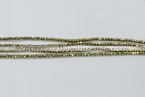 CHE737 15.5 inches 2*4mm faceted rondelle plated hematite beads