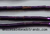 CHE749 15.5 inches 3*5mm tube plated hematite beads wholesale