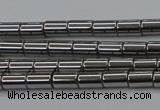 CHE767 15.5 inches 3*5mm tube plated hematite beads wholesale